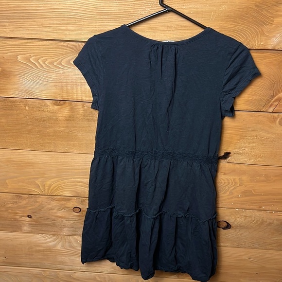 Odd Molly Womens Trilayer tunic dress black mini event 2/Md wedding short sleeve - Picture 8 of 9